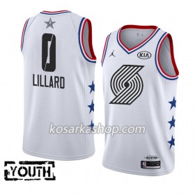Dres Portland Trail Blazers Damian Lillard 0 2019 All-Star Jordan Brand Bijela Swingman - Dječji
